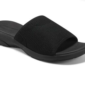 Easy Spirit Black Slip-On Sandals- 9W